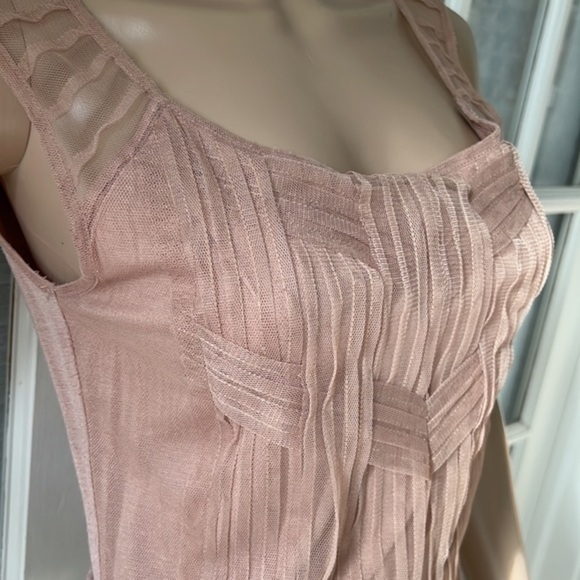 The Limited tan tulle front dress top - Picture 2 of 9